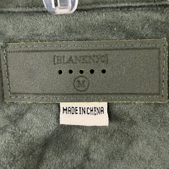 Blank NYC Women Green Suede Long Sleeve Jacket Fairy Boho Grunge Size Medium - Picture 4 of 11